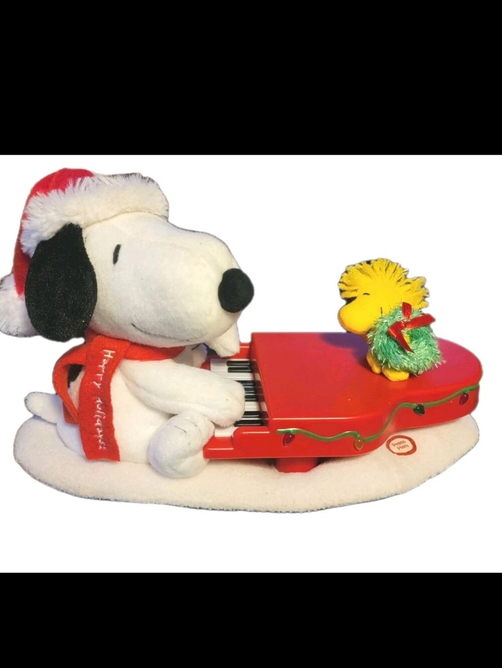 Vintage Hallmark Peanuts Swinging With Snoopy & Woodstock Holiday Piano Plush